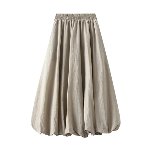 Graceful High Waist Midi Skirt