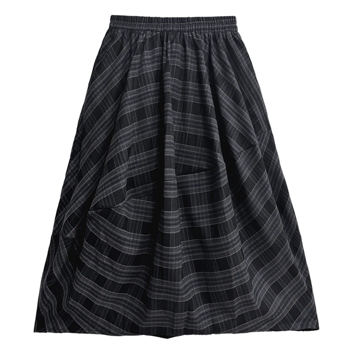 Audacious Plaid Spliced A-Line Skirt