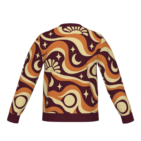 Cosmic Swirl Pattern Knit Sweater