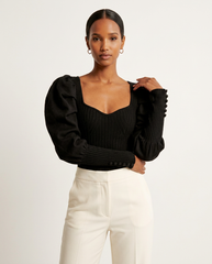 The Audre Sculpted-Sleeve Bodysuit
