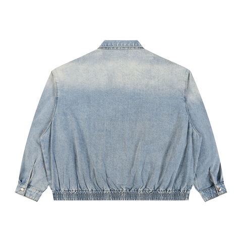 Liberate the Creator Vibrant Washed Denim Bomber Jacket