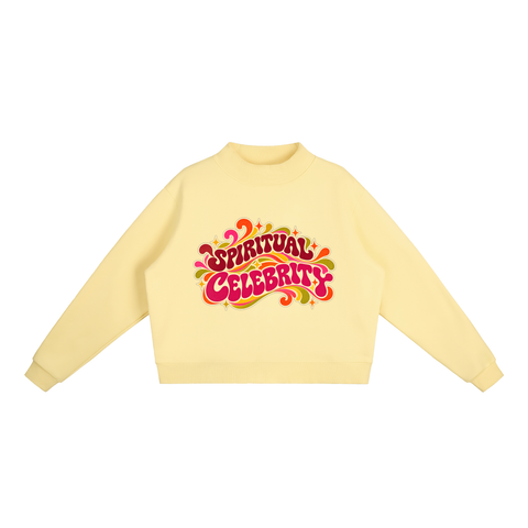 Spiritual Celebrity Oversized Fleece Mock-Neck Sweatshirt