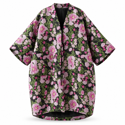 Vibrant Embroidered Floral Trench Coat