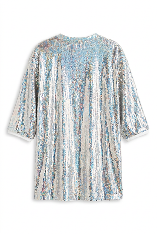 Holographic Sequin LOVE Oversized Tee Top