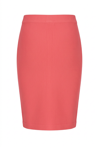 Coral pink bandage pencil skirt, back