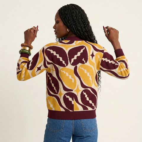 Adventurous Jacquard Knit Cardigan