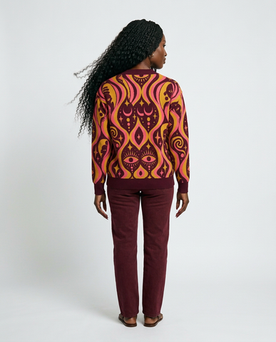 Magnetic Jacquard Knit Cardigan