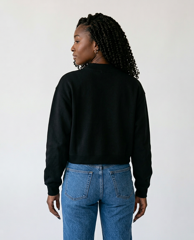 Spiritual Celebrity Oversized Fleece Mock-Neck Sweatshirt