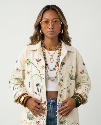 Wanderlust Embroidered Floral Jacket