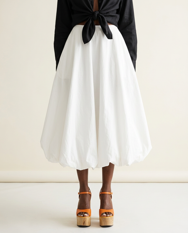 Graceful High Waist Midi Skirt