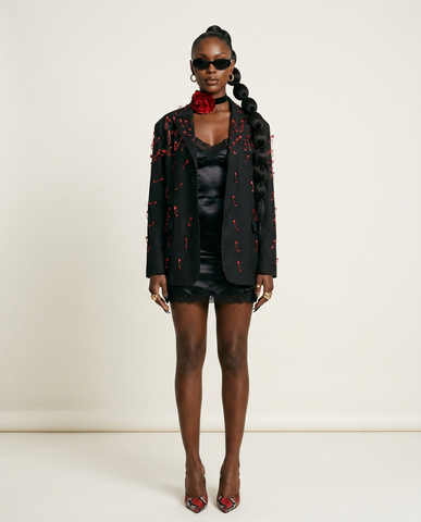 Audacious Pin Embellished Blazer