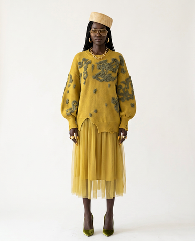 Unique Textured Mesh Maxi Dress