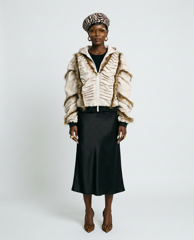 Wild Heart Pleated Faux Fur Jacket