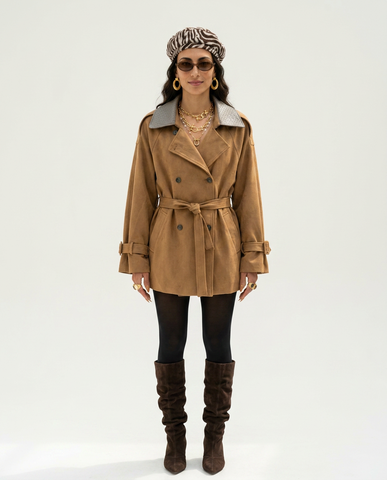 Grounded Suede Double-Breasted Jacket