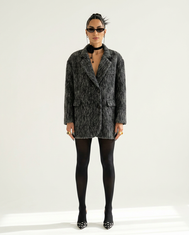 Grounded Grey Fluffy Jacket