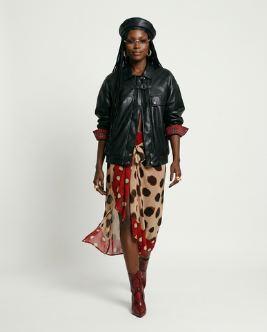 Audacious Plaid Faux Leather Jacket