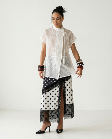 Radiant Embroidered Sheer Blouse