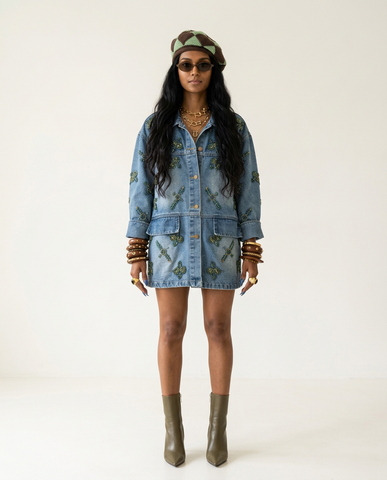Adventurous Embroidered Denim Jacket