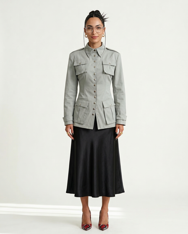 Audacious Utility Button-Down Blouse