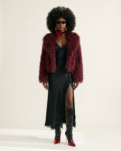 Confident Faux Fur Notched Coat
