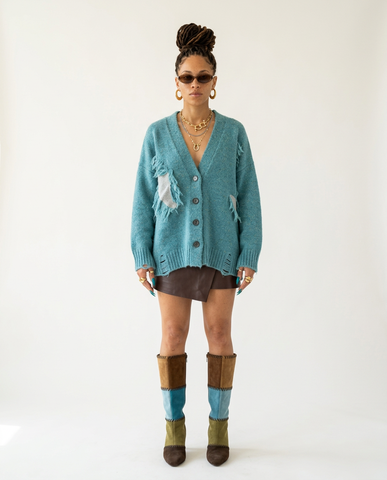 Adventurous Distressed Knit Cardigan