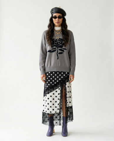 Grounded Jacquard Oversized Pullover