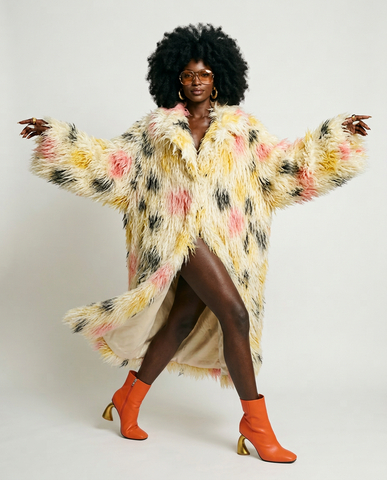 Vibrant Shaggy Faux Fur Coat