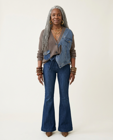 Unique Denim Knit Cardigan
