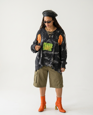 Untamed Patchwork Knit Pullover