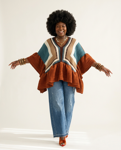 Vibrant Pleated Boho Top