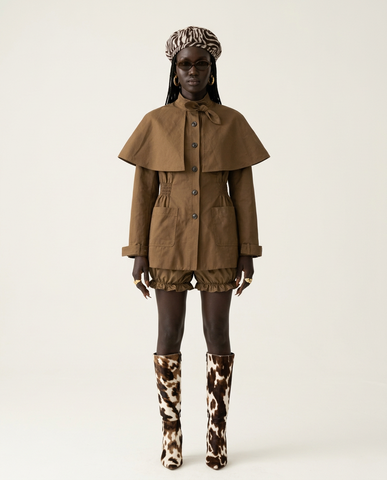 Grounded Cape Trench Coat Set