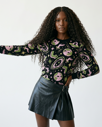 Cosmic Printed Knit Sweater