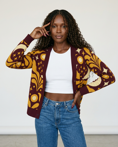 Mystic Patterned Jacquard Cardigan