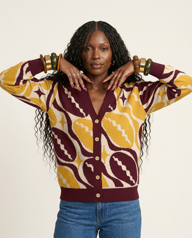 Adventurous Jacquard Knit Cardigan
