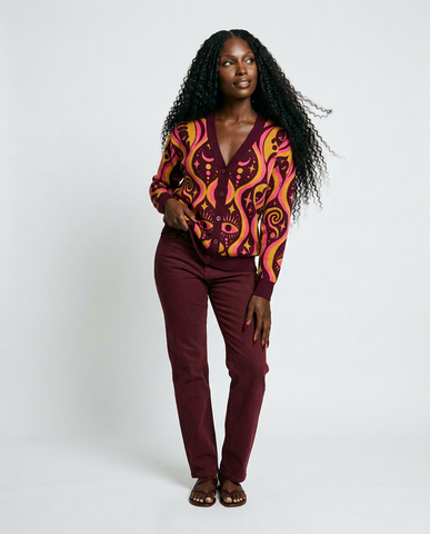 Magnetic Jacquard Knit Cardigan