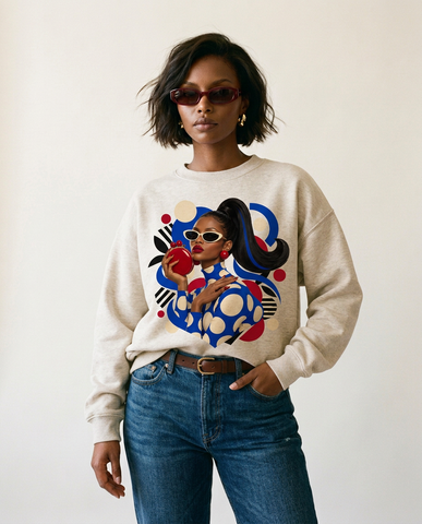 Cobalt Polka Flip Women's Graphic Sweatshirt