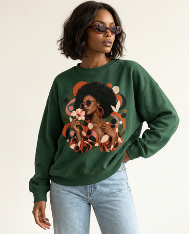 Terracotta Dot Afro Women's Graphic Sweatshirt